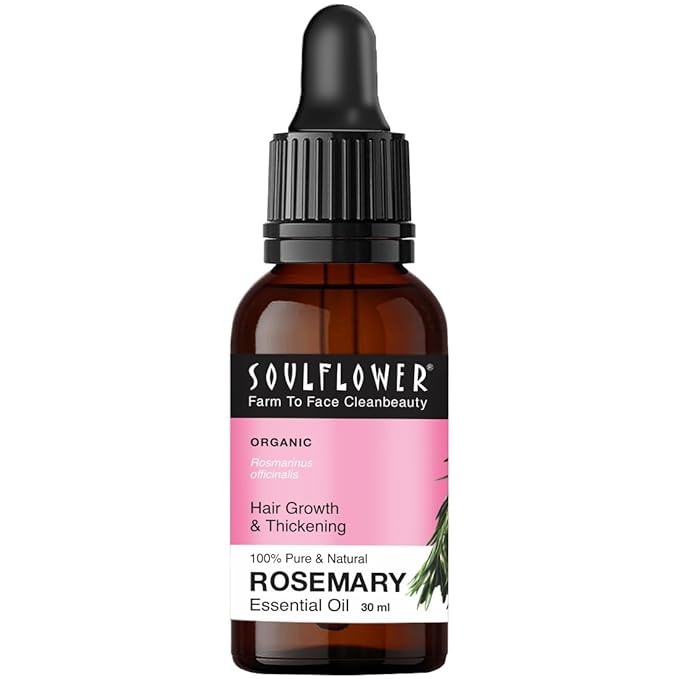 Soulflower Rosemary Essential Oil for Hair Growth,